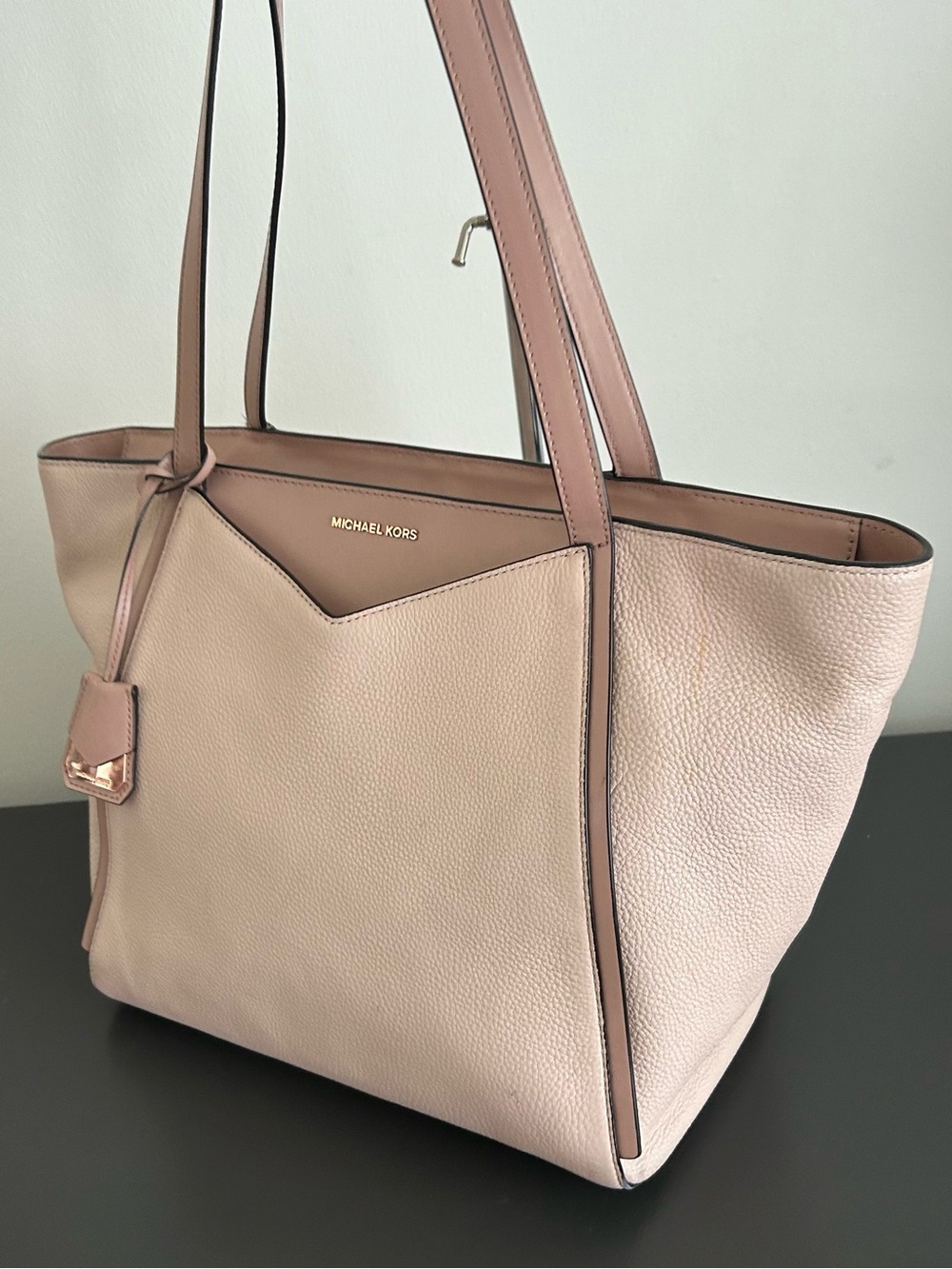 Michael Kors Pink Leather Tote Shoulder bag structured everyday bag - Picture 5 of 13